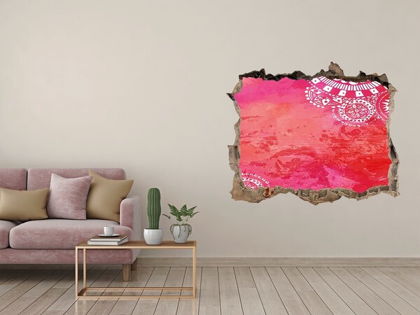 Zelfklevende muursticker 3D gat Kleurrijk gat in de muur