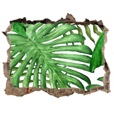 Zelfklevende 3D wandsticker illusie Groene jungle achter de muur