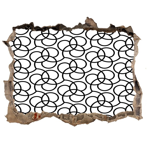 Fotoobraz dziura na ścianę Geometryczne wzory na tle zniszczonej ściany