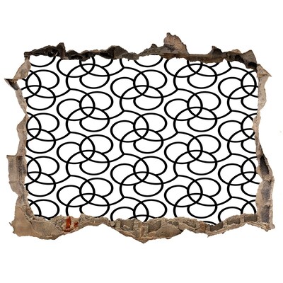 Zelfklevende 3D wandsticker illusie Geometrische patronen tegen de achtergrond van een beschadigde muur.