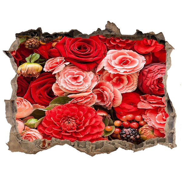 Samoprzylepna dziura na ścianę Kwiatowy wybuch w betonie