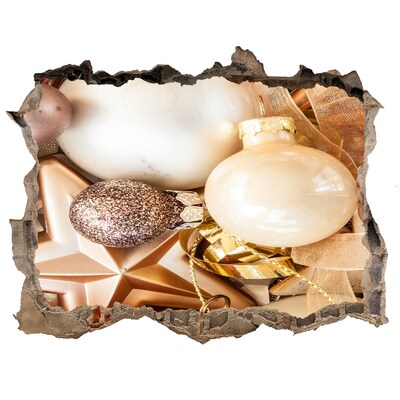 Fototapeta naklejka na ścianę Świąteczne dekoracje w dziurze w ścianie