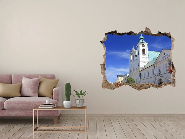 Fototapeta dziura na ścianę 3d Zabytkowy Kościół w Mieście