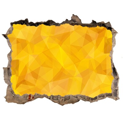 Wandsticker 3D gat met uitzicht De gouden barst in de muur