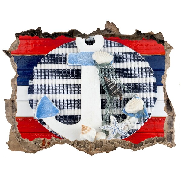 Wandsticker 3D doorkijk Zeeavontuur met schelpen