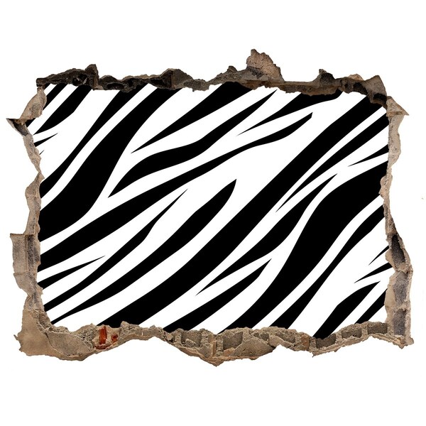 Samoprzylepna dziura ścienna 3D Zebra w ścianie