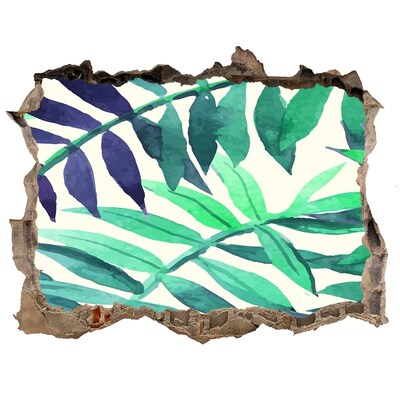 Zelfklevende 3D wandsticker illusie Groene jungle achter de muur