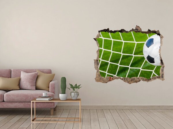 Zelfklevende 3D wandsticker illusie Een doelpunt in het voetbal
