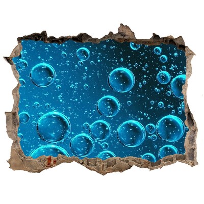 Zelfklevende 3D wandsticker illusie Onderwaterwereld met bubbels