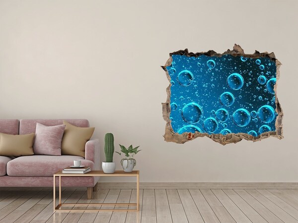 Zelfklevende 3D wandsticker illusie Onderwaterwereld met bubbels