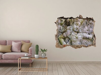 Wandsticker 3D doorkijk Godheid in de ruïnes