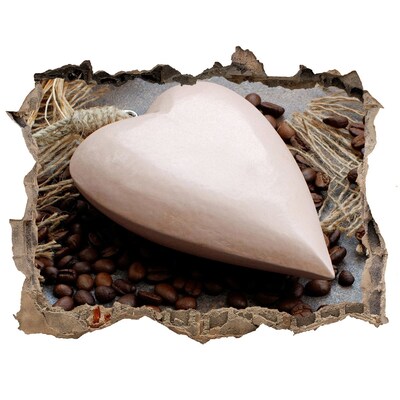 Zelfklevende 3D wandsticker illusie Een koffie-oase te midden van de ruïnes