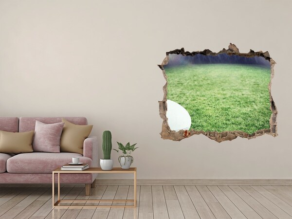 Zelfklevende 3D wandsticker illusie Rugby op het veld