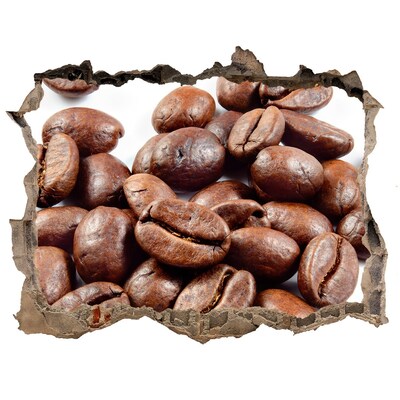 Zelfklevende 3D wandsticker illusie Koffie in een vervallen muur