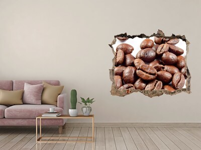 Zelfklevende 3D wandsticker illusie Koffie in een vervallen muur