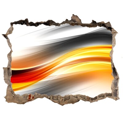 Zelfklevende muursticker 3D gat Een doorbraak in kleuren in beton