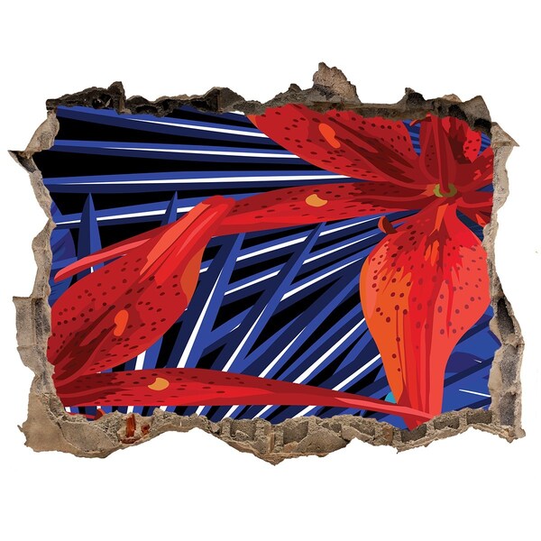 Zelfklevende 3D wandsticker illusie Een explosie van kleuren in de bloemenpracht