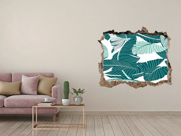 naklejka fototapeta 3D na ścianę Tropikalna oaza w zniszczonej ścianie