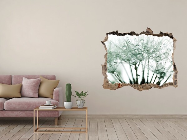 Wandsticker 3D doorkijk Een bloemendroom achter de muur