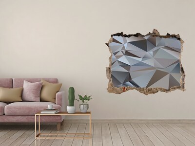 Zelfklevende 3D wandsticker illusie Steengat met geometrische vormen