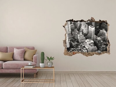 Wandsticker 3D doorkijk Uitzicht op de stedelijke jungle