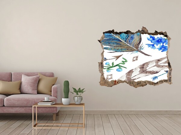 Zelfklevende muursticker 3D gat Een mysterieuze oase in de jungle