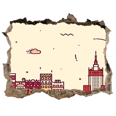 Fototapeta dziura na ścianę Miasto za ścianą