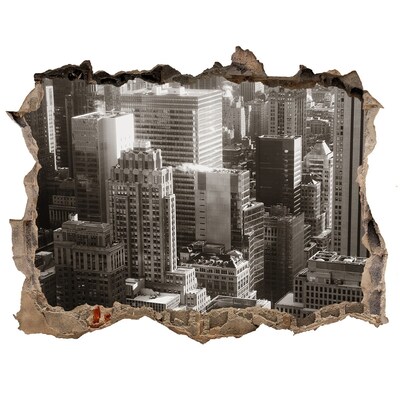 Fototapeta dziura na ścianę 3d Widok na miasto z dziury w ścianie