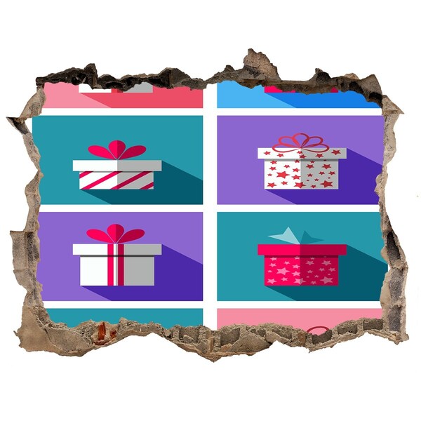 Zelfklevende muursticker 3D gat Cadeauverrassingen