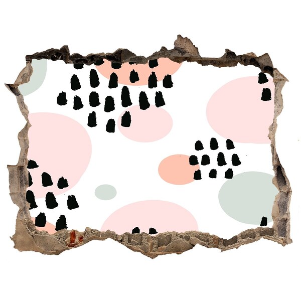 Zelfklevende muursticker 3D gat Een gat in de muur met kleurrijke vlekken