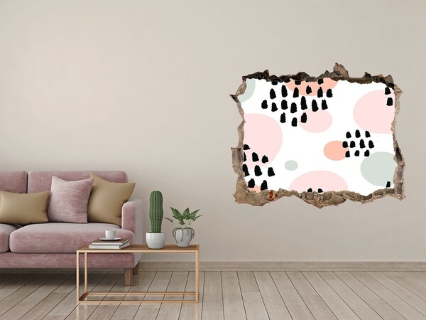 Fototapeta dziura na ścianę 3d Dziura w ścianie z kolorowymi plamami