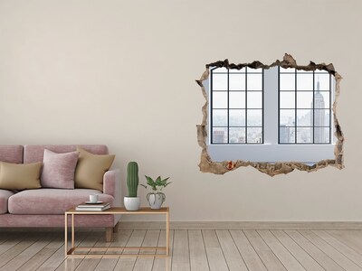 Zelfklevende 3D wandsticker illusie Uitzicht op New York