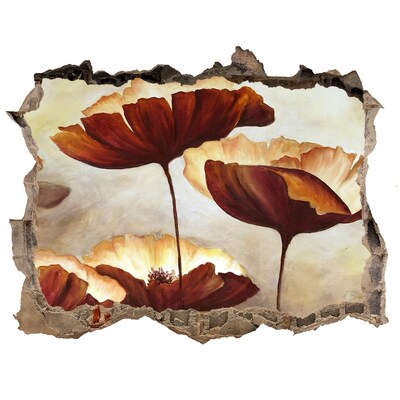 Zelfklevende 3D wandsticker illusie Een bloemendroom in een vervallen muur