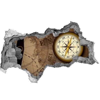 Zelfklevende 3D wandsticker illusie Verloren schatkaart