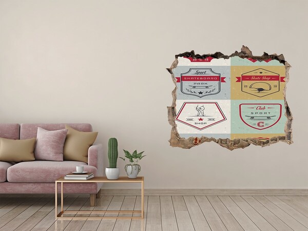 Wandsticker 3D doorkijk Skatepark in de stad