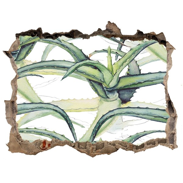 Fototapeta dziura na ścianę 3d Zielona oaza w betonie