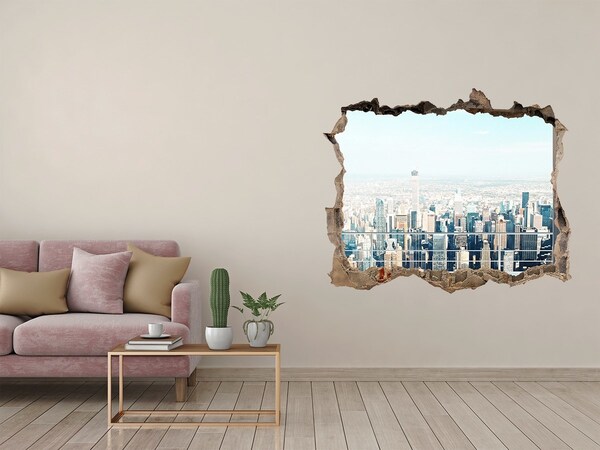 Zelfklevende 3D wandsticker illusie Uitzicht op New York