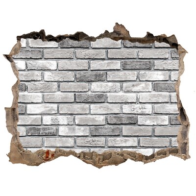 Zelfklevende 3D wandsticker illusie Een verwoeste bakstenen muur