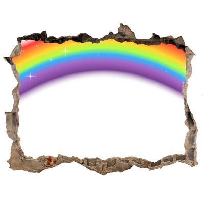 Wandsticker 3D doorkijk Regenboog lichtlekkage