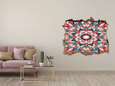 Zelfklevende muursticker 3D gat Geometrie in het gat
