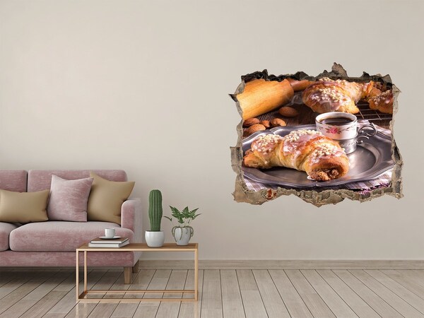 Samoprzylepna dziura na ścianę Pyszne rogaliki z kawą