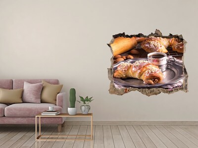 Samoprzylepna dziura na ścianę Pyszne rogaliki z kawą