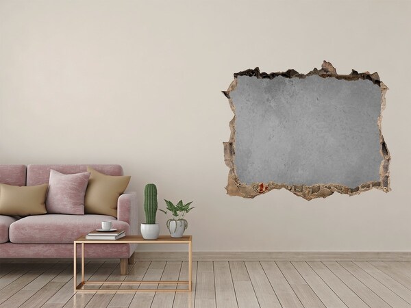 Dziura 3d fototapeta naklejka Pęknięta ściana z widokiem na beton
