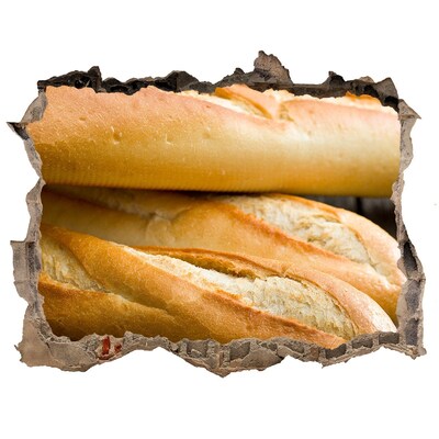 Zelfklevende 3D wandsticker illusie Verse baguettes in de muur
