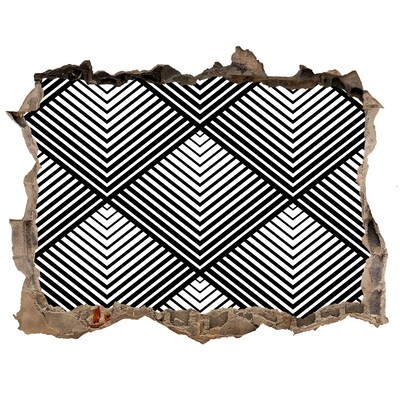 Zelfklevende 3D wandsticker illusie Geometrie in Scrap