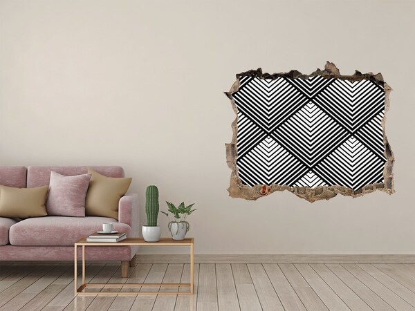 Zelfklevende 3D wandsticker illusie Geometrie in Scrap