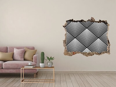Zelfklevende 3D wandsticker illusie Geometrie in Scrap