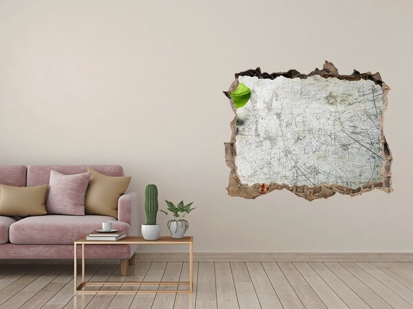 Wandsticker 3D gat met uitzicht Een ingestorte muur met uitzicht op de hemel.