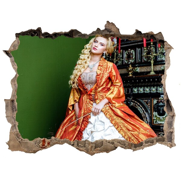 Zelfklevende muursticker 3D gat Een koninklijk bal in een historisch interieur.