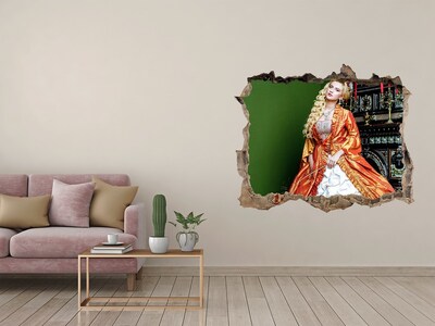 Zelfklevende muursticker 3D gat Een koninklijk bal in een historisch interieur.